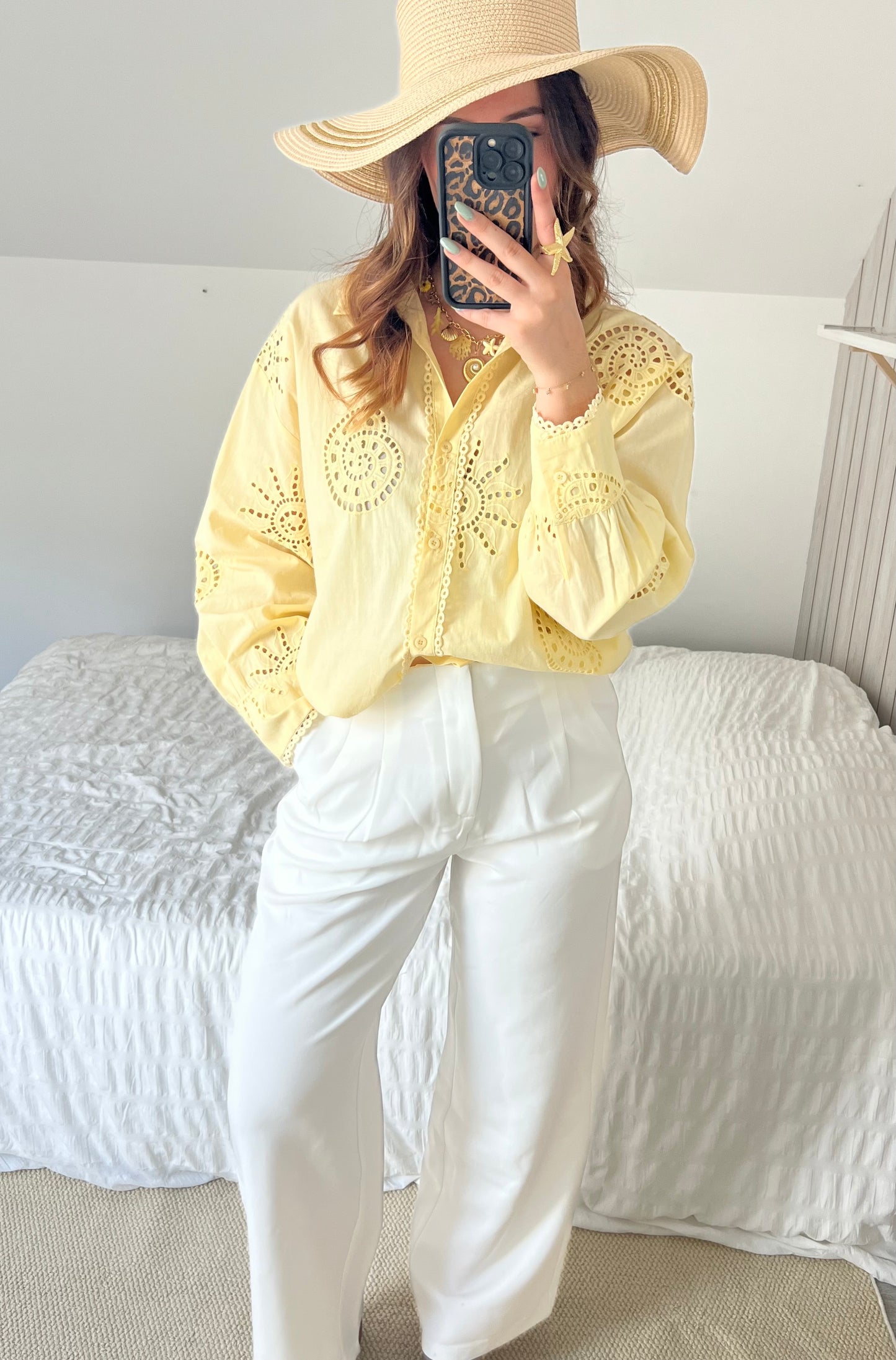 Pantalon blanc à pinces