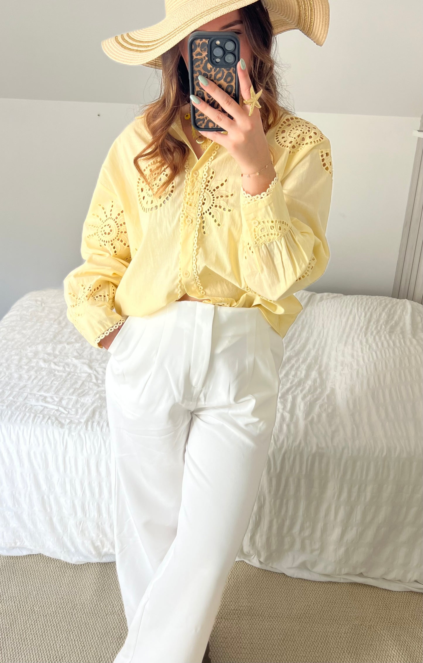 Pantalon blanc à pinces