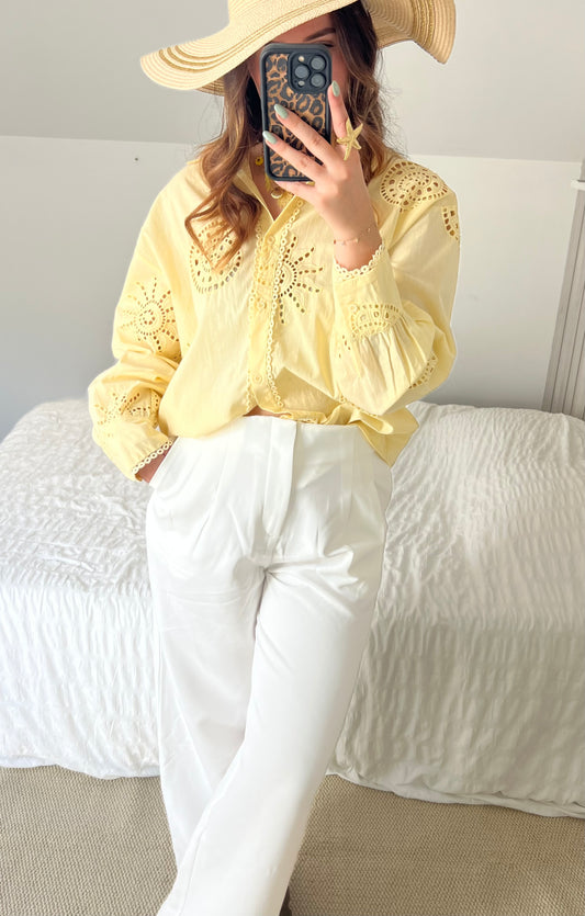 Pantalon blanc à pinces