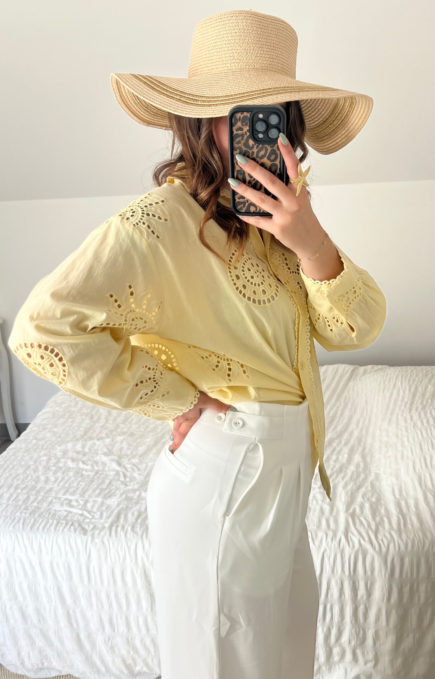 Pantalon blanc à pinces